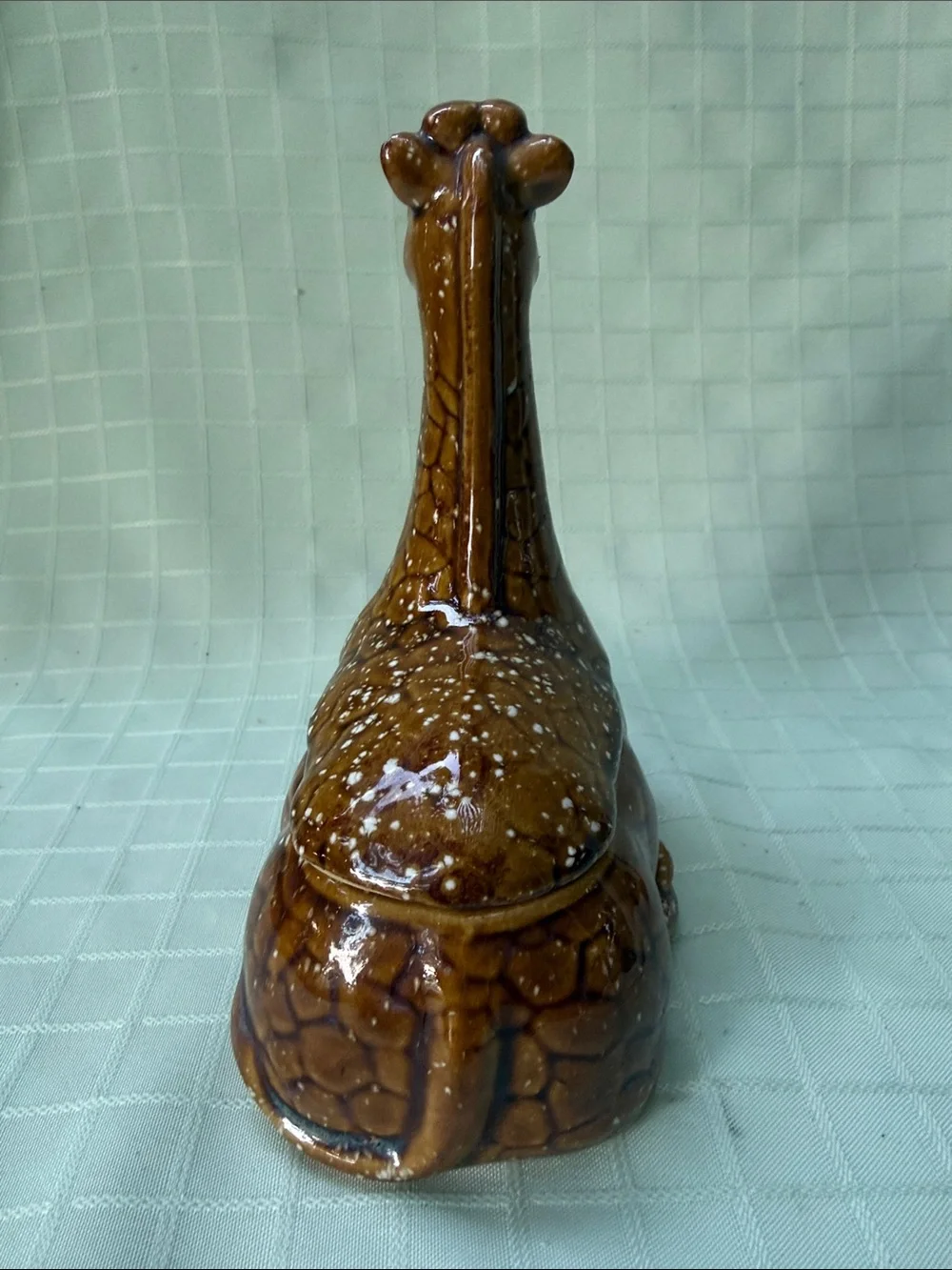 Vintage Brown Ceramic Giraffe Jewelry Organizer Sculpture